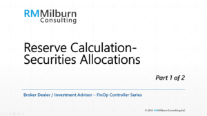 Cust Reserve Calc – Security Allocations – Part I
